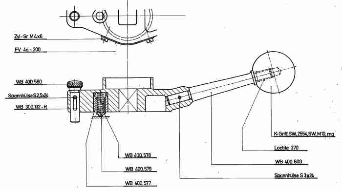 Bedienungshebel komplett WB 300 129-U